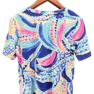 Lilly Pulitzer Ariana 100% Cotton V-Neck Tee Extra Small